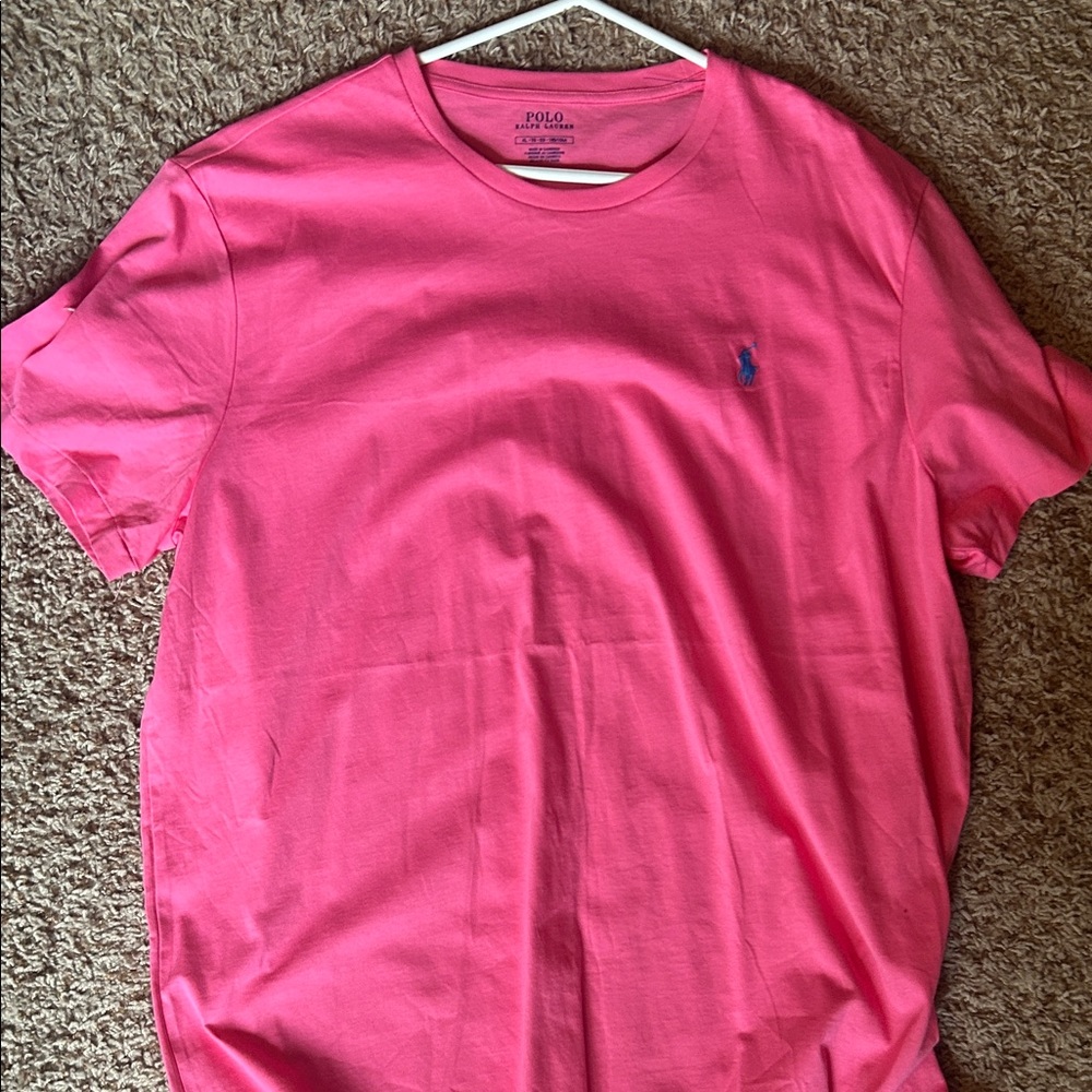 Polo by Ralph Lauren Men's Bright Pink Tee